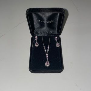 Macy’s Sapphire Earrings and Necklace Set